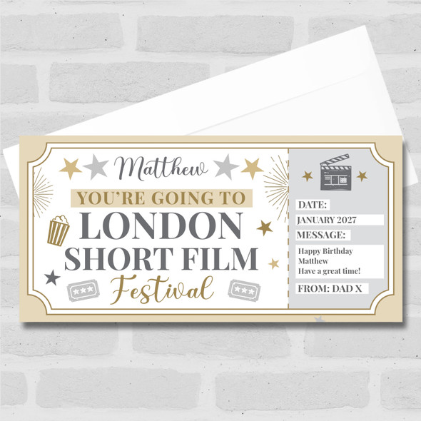 London Short Film Festival Stars Gold Personalised Surprise Ticket Gift Voucher