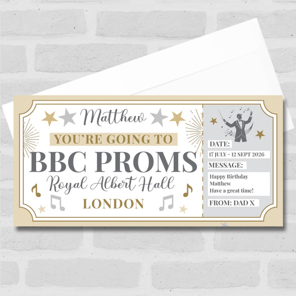 BBC Proms Stars Gold Personalised Surprise Ticket Gift Voucher