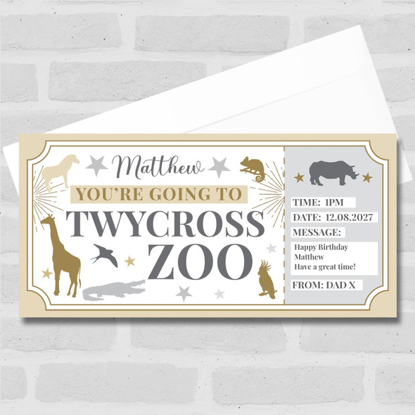 Twycross Zoo Stars Gold Personalised Surprise Ticket Gift Voucher
