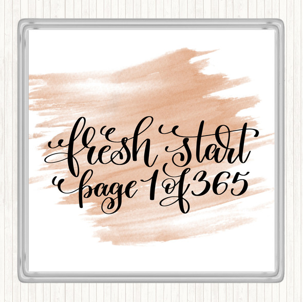 Watercolour Christmas Fresh Start Quote Coaster