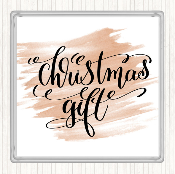 Watercolour Christmas Gift Quote Coaster