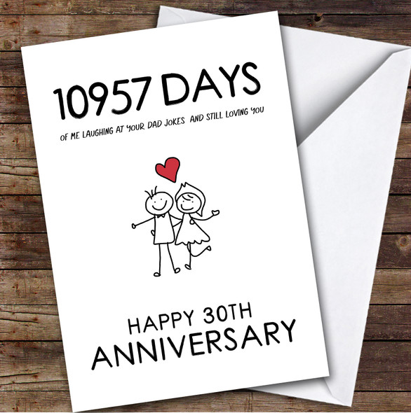 30th Wedding Anniversary Card Personalised Husband Dad Jokes