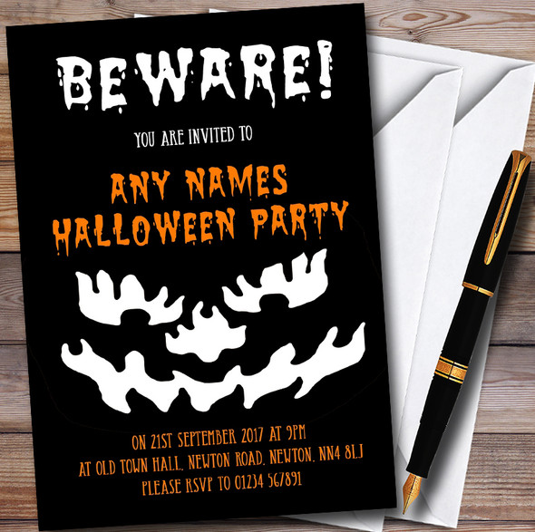 Beware Scary Customised Halloween Party Invitations