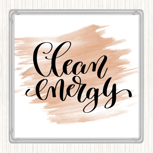 Watercolour Clean Energy Quote Coaster