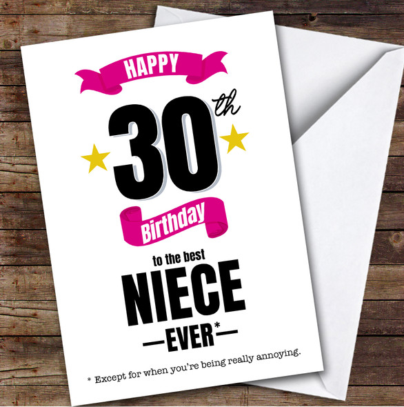30th Birthday Card Personalised The Best Nice Ever