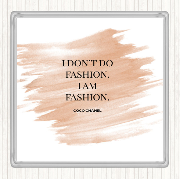 Watercolour Coco Chanel I Am Fashion Quote Coaster