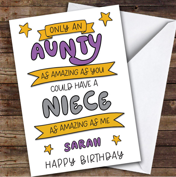 Birthday Card Personalised Amazing Aunty
