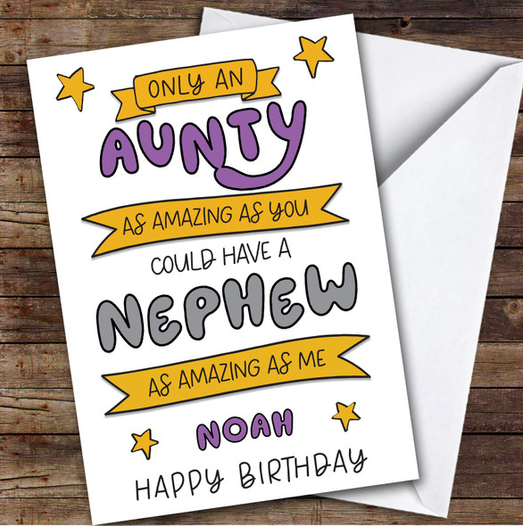 Birthday Card Personalised Aunty Amazing
