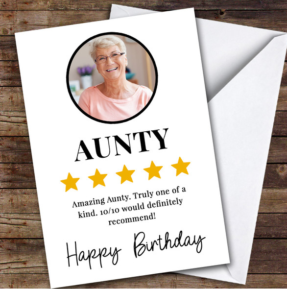 Birthday Card Personalised Aunty Photo Review Stars 10 Out Of 10