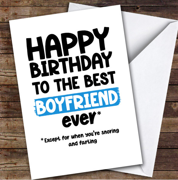 Funny Happy Birthday Card Personalised The Boyfriend Ever