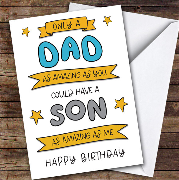 Birthday Card Personalised Amazing Dad
