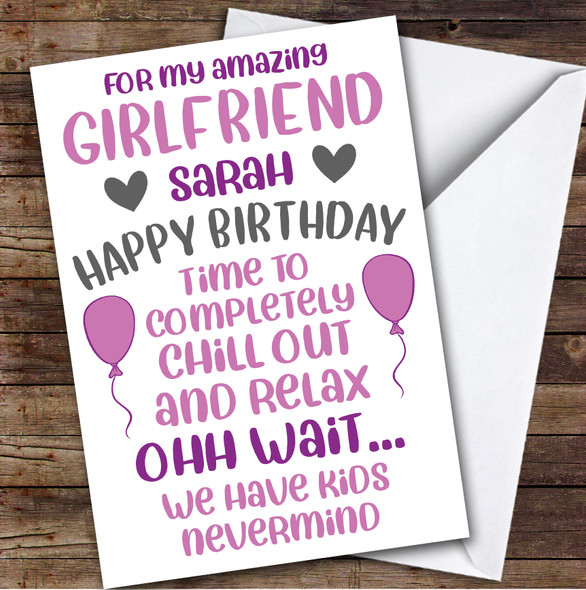 Birthday Card Personalised Girlfriend We Have Parent Funny Pink