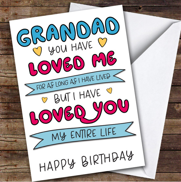 Birthday Card Personalised Grandad Loved You Entire Life