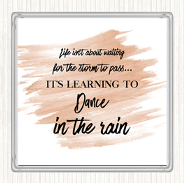 Watercolour Dance In The Rain Quote Coaster