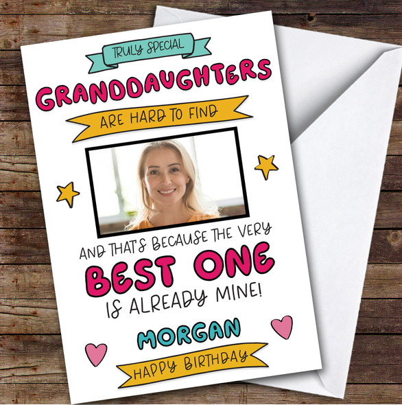 Birthday Card Personalised Granddaughter Female Photo Best One Is Mine