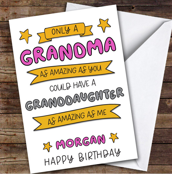 Birthday Card Personalised Amazing Grandma