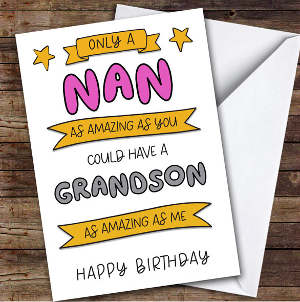 Birthday Card Personalised Amazing Nan