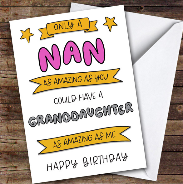 Birthday Card Personalised Nan Amazing