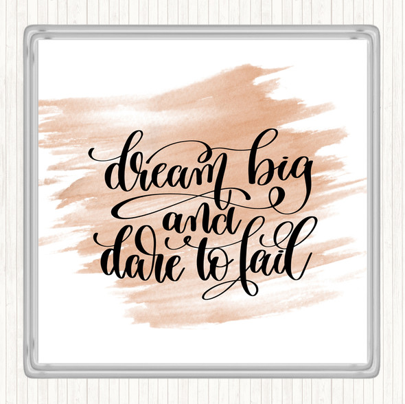 Watercolour Dare To Fail Quote Coaster