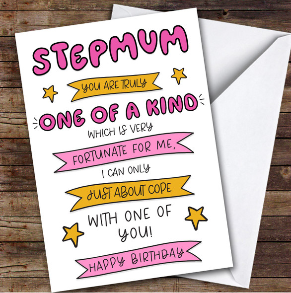 Birthday Card Personalised Stepmum One Of A Kind Funny