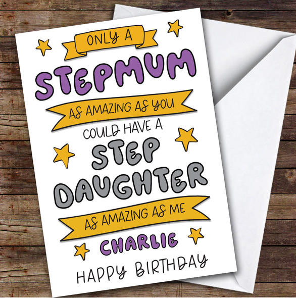 Birthday Card Personalised Stepmum Amazing