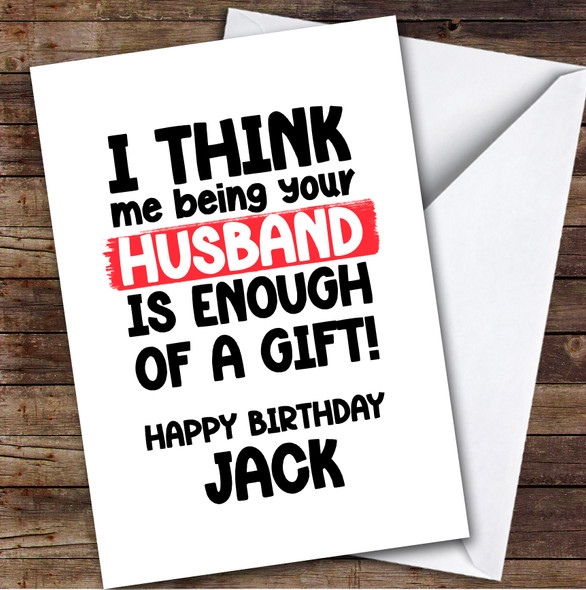 Wife Funny Birthday Card Personalised