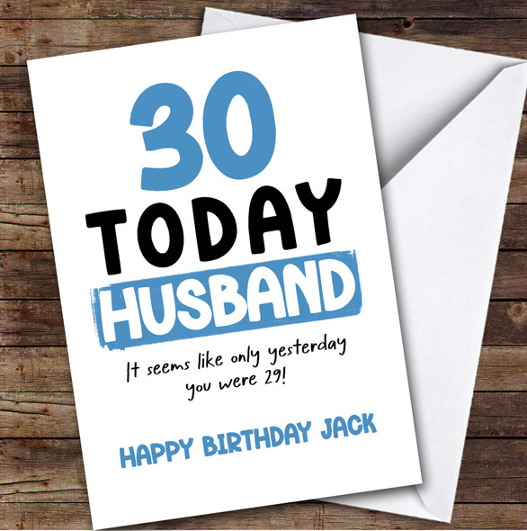 30th Birthday Card Personalised Husband