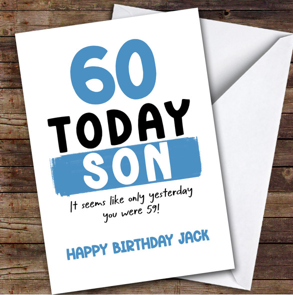 60th Birthday Card Personalised Son