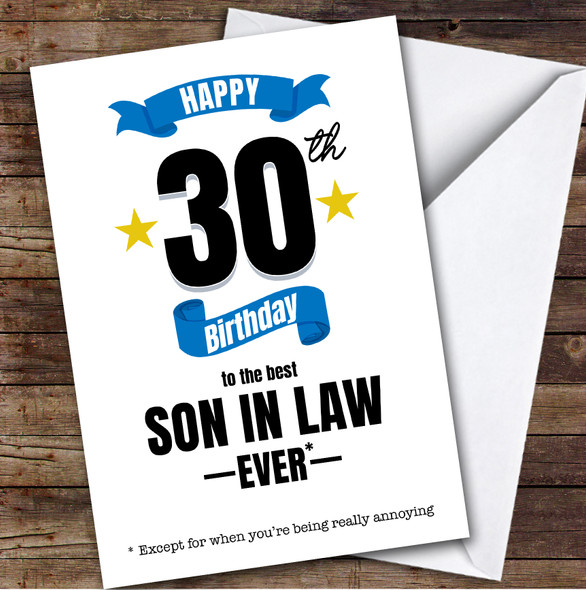 30th Birthday Card Personalised The Best Son-In-Law