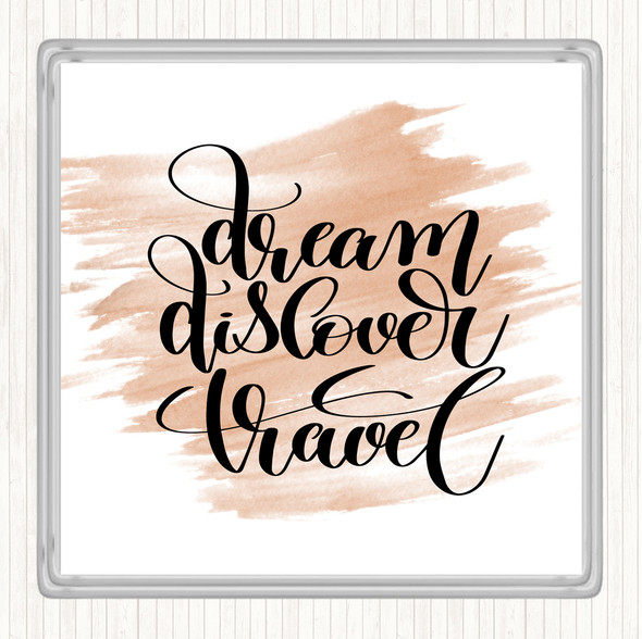 Watercolour Dream Travel Quote Coaster