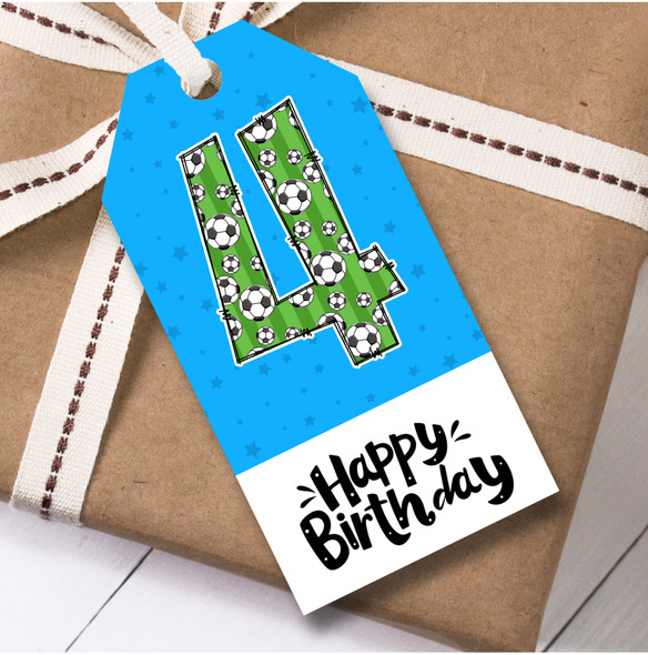 12 Large Gift Tags 4th Birthday Football Number Boys Birthday
