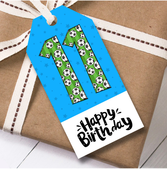 12 Large Gift Tags 11th Birthday Football Number Boys Birthday