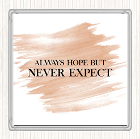 Watercolour Always Hope Quote Coaster