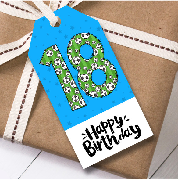 12 Large Gift Tags 18th Birthday Football Number Boys Birthday