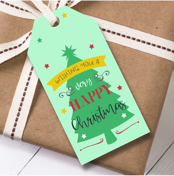 Christmas 12 Large Gift Tags For Anyone Male Green Xmas Tree Worlds Best