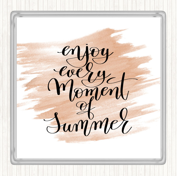 Watercolour Enjoy Summer Moment Quote Coaster