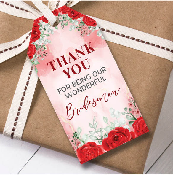 Thank You Wedding Day 12 Gift Tags For Bridesman Thank You Wedding Favour