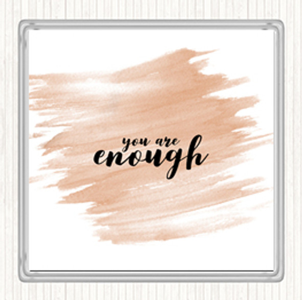 Watercolour Enough Quote Coaster