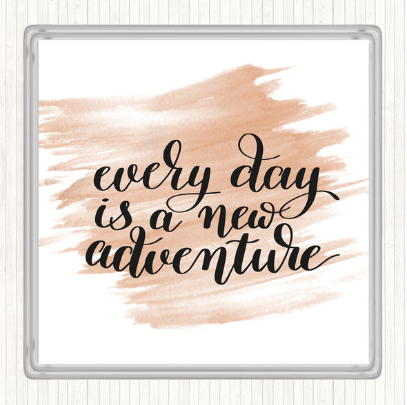 Watercolour Every Day Adventure Quote Coaster