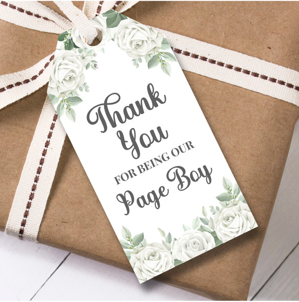 Wedding Day 12 Large Gift Tags Page Boy White Flowers Wedding Day