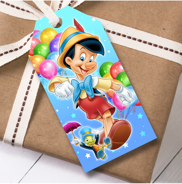 Birthday 12 Large Gift Tags Pinocchio Kids Birthday