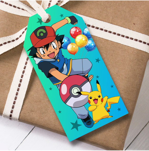 Birthday 12 Large Gift Tags Pokemon Boys Kids Birthday
