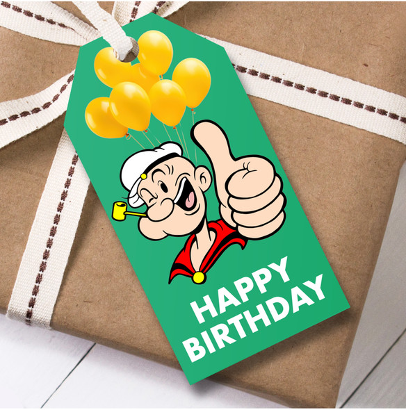 Birthday 12 Large Gift Tags Popeye Boys Kids Birthday
