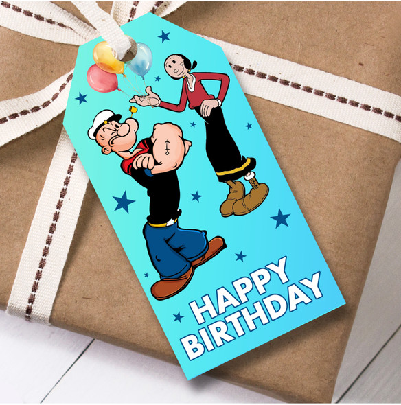 Birthday 12 Large Gift Tags Popeye Boys Kids Birthday Children's