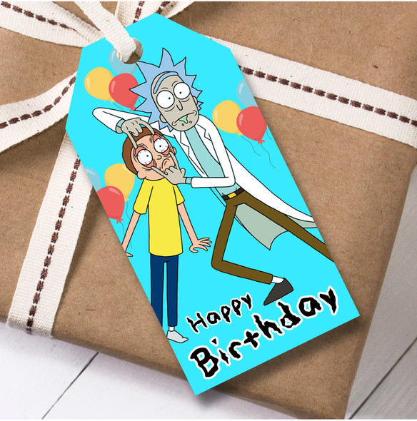 Birthday 12 Large Gift Tags Rick & Morty Kids Birthday