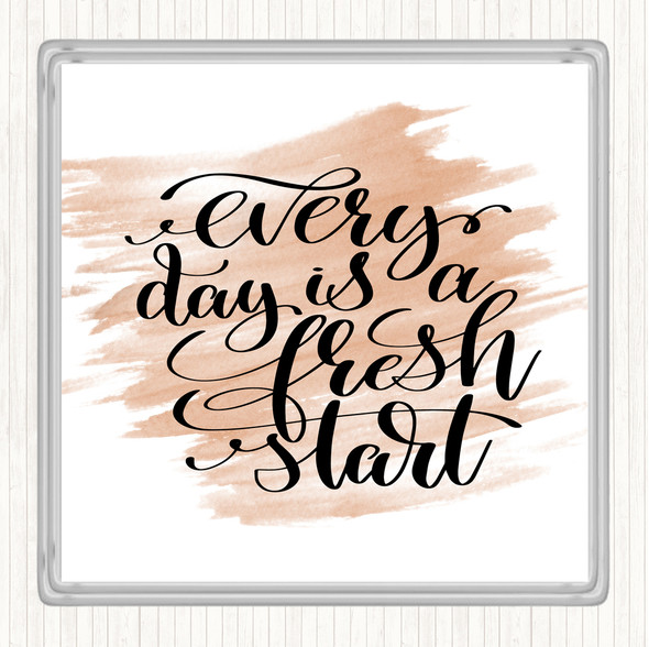 Watercolour Every Day Is A Fresh Start Quote Coaster
