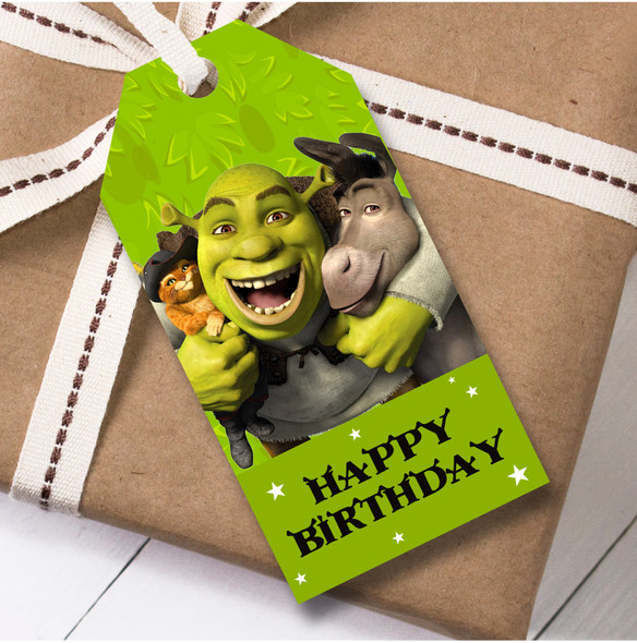 Birthday 12 Large Gift Tags Shrek Boys Kids Birthday