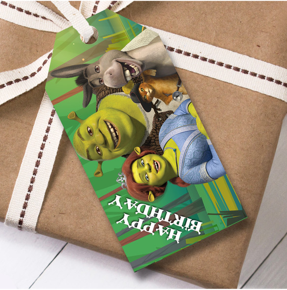 Birthday 12 Large Gift Tags Shrek Boys Kids Birthday Children's
