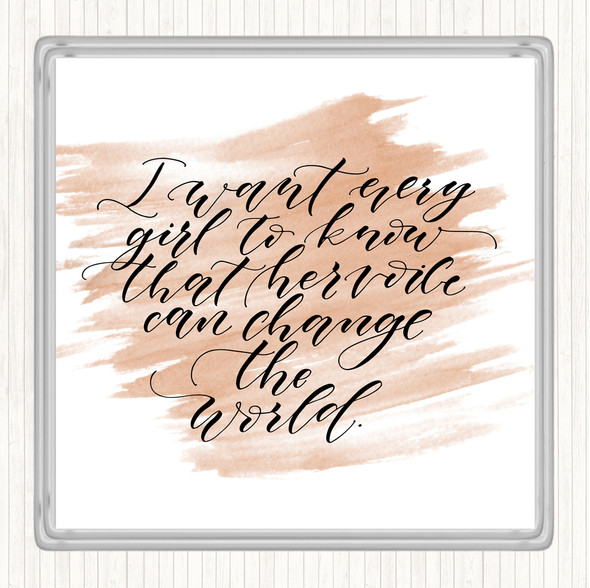 Watercolour Every Girl Quote Coaster