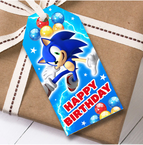 Birthday 12 Large Gift Tags Sonic the Hedgehog Kids Birthday Design 2